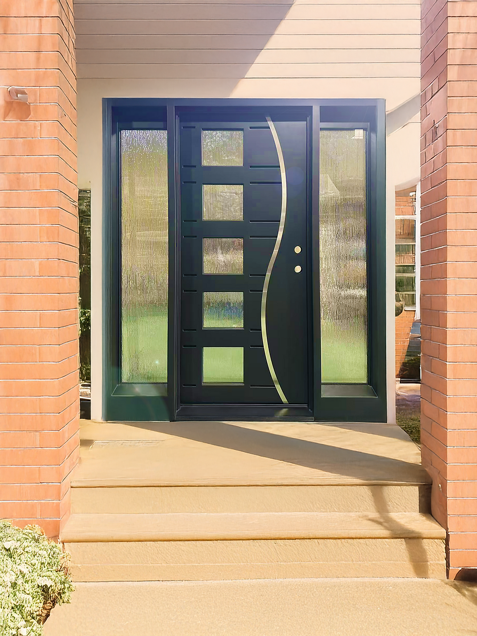 サムネイル： Wrought Iron NFD:61 1/4"x 81"x6",RI,131,CS007,Rainstorm Glass Iron Door