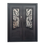 Thumbnail: Wrought Iron NFD:73 1/4"x 97"x6",RI,100,CS007,Rainstorm Glass Iron Door