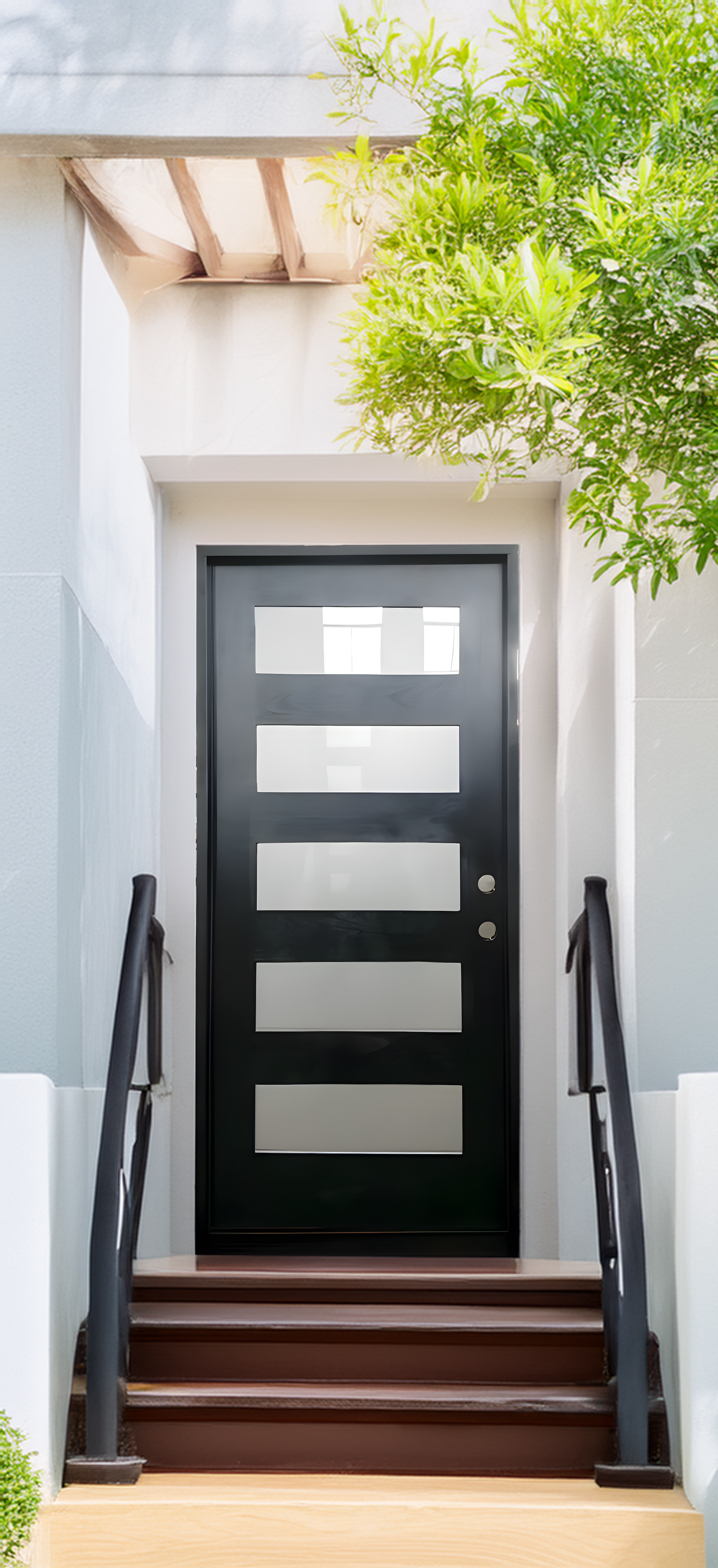 PRE-ORDER 36X96 MODERN EXTERIOR COMPOSITE DOOR CT05 LH 36X96 BLACK