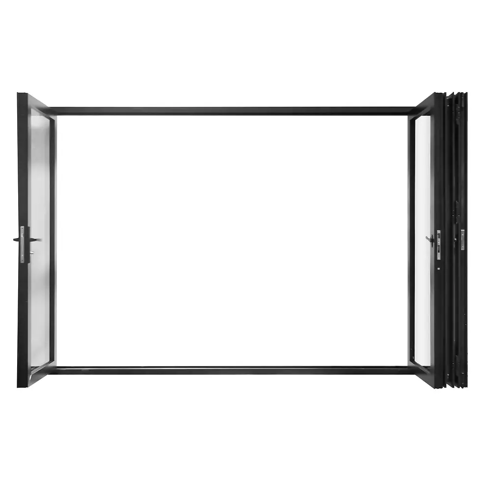 Thumbnail: AL FoldingDoor,NFD:119 1/2"x79 1/2",SC,Black,13,Folded Out,Left to Right