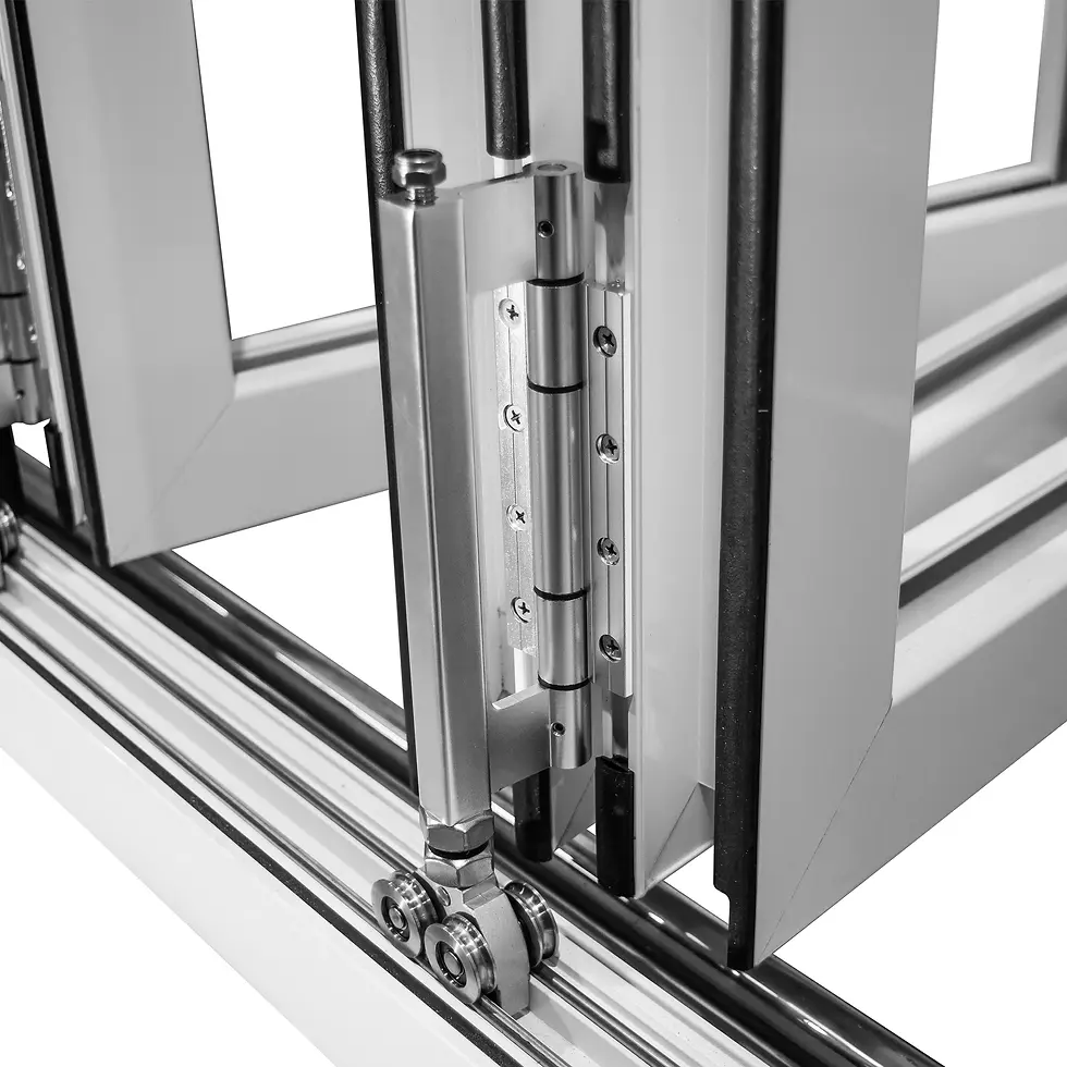 Thumbnail: AL FoldingDoor,NFD:107 1/2"x95 1/2",White,30,Folded Out,Right to Left