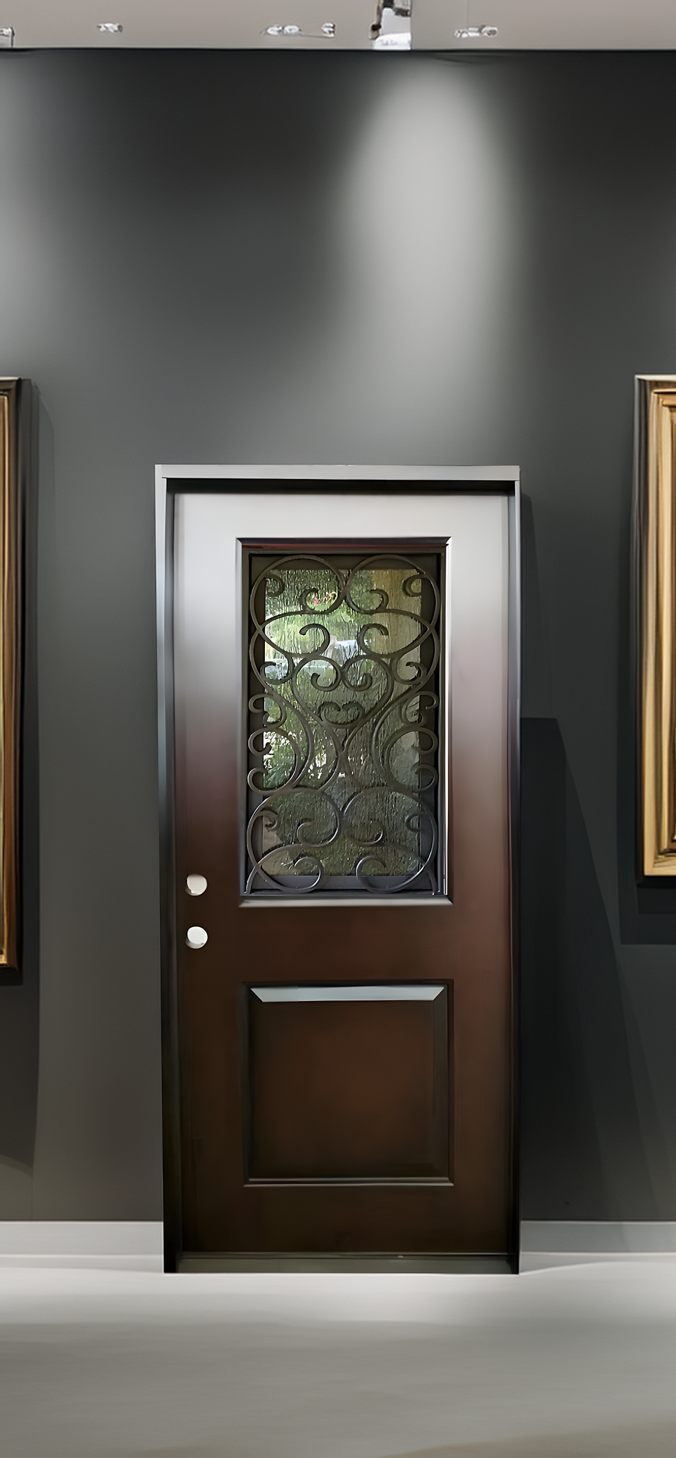 Thumbnail: 36X80 TRADITIONAL EXTERIOR COMPOSITE DOOR PCD07C RH 36X80  DARK WALNUT, OPENABLE