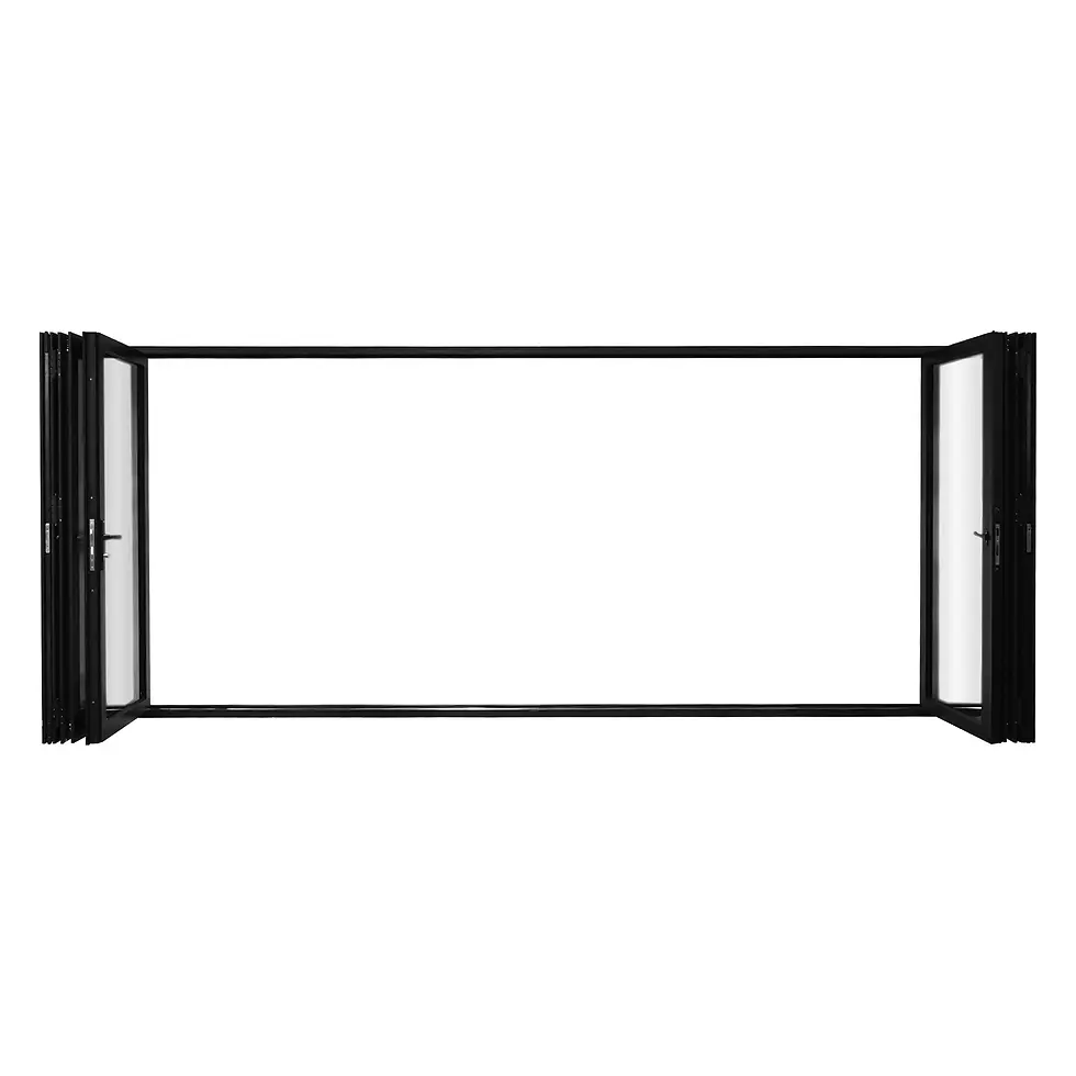 Thumbnail: AL FoldingDoor,NFD:191 1/2"x79 1/2",Black,33,Folded Out,Dual Open