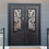 Thumbnail: Wrought Iron NFD:73 1/4"x 97"x6",RI,100,CS007,Rainstorm Glass Iron Door