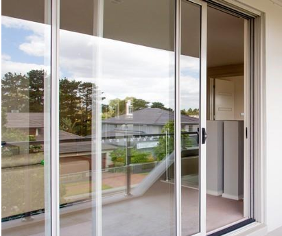 White Aluminium Sliding Door Double Glazed 2110*1815