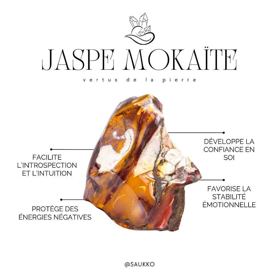 Miniature : Bracelet Pierre fine - Jaspe Mokaïte - Vertus -  Lithothérapie - SAUKKO