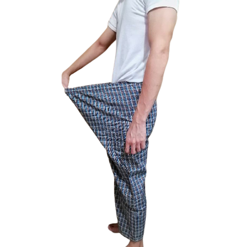 Thumbnail: Square Pattern Pajamas Pants Big Size