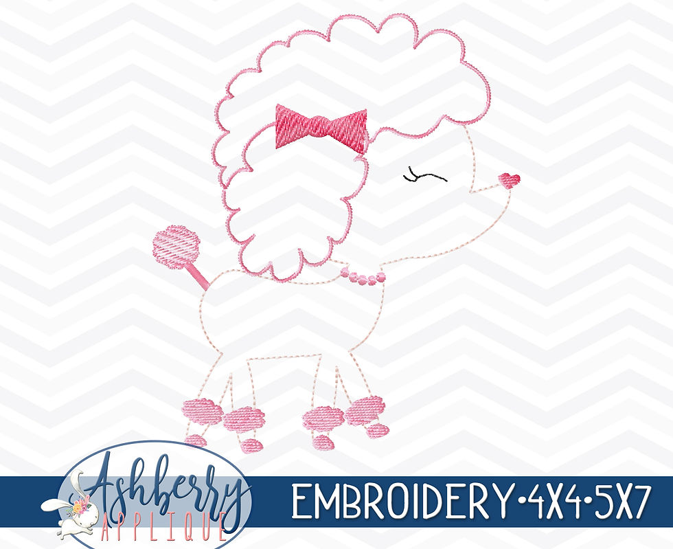 ABA Pink Poodle Sketch (4x4/5x7)