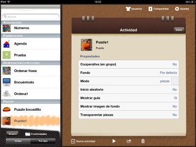 Edición actividad puzzle