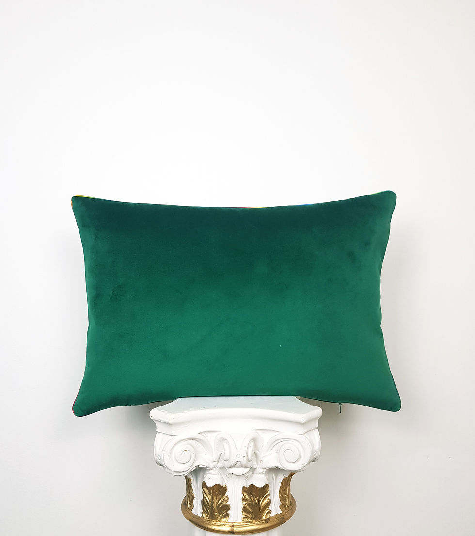 Thumbnail: Green Velvet Cushion/Paisley Cushion/Patchwork Cushion/Luxury Cushion/Paisley Cushion/Ethnic Cushion/Rectangular Cushion/