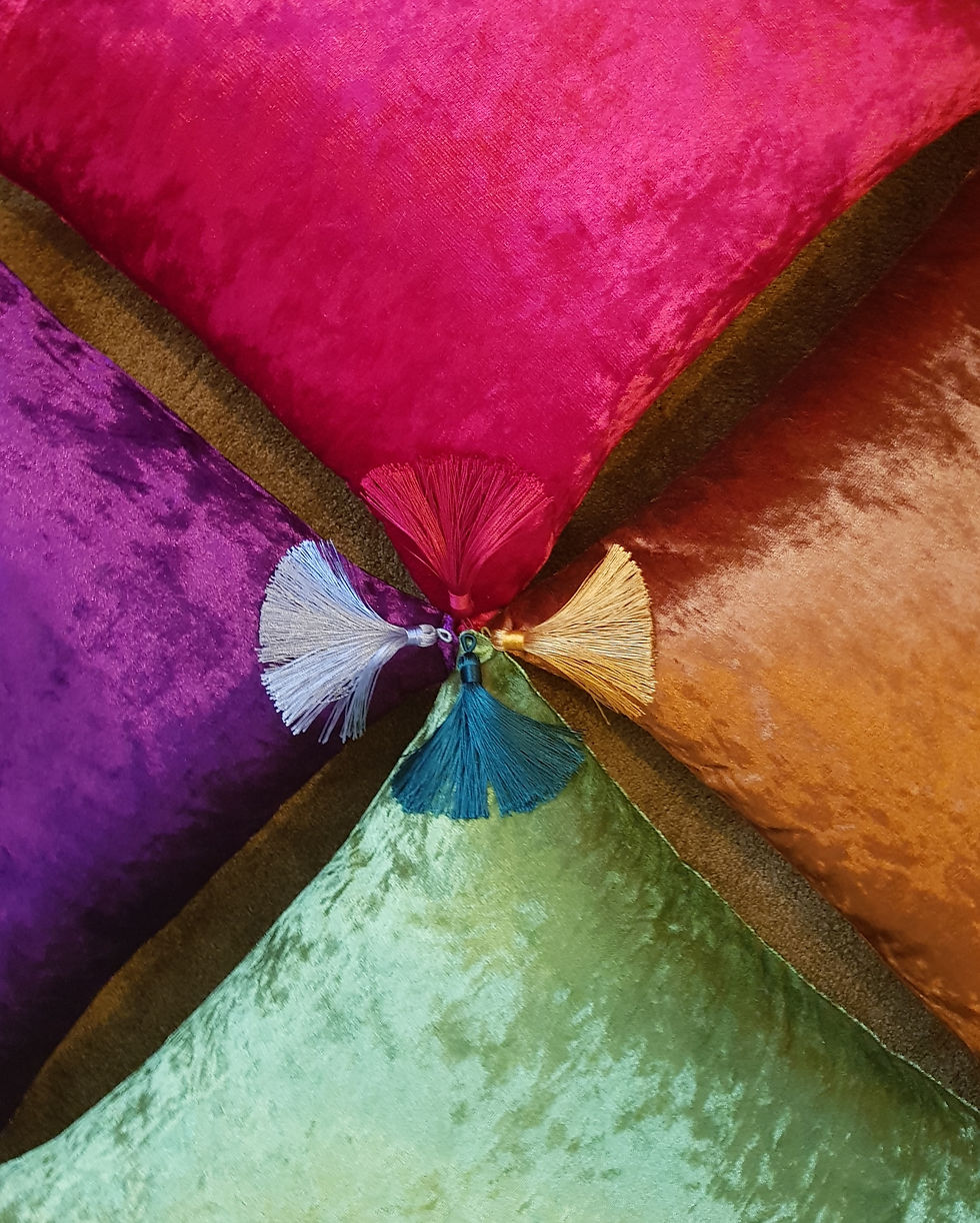 Thumbnail: Square Cushion/Velvet Cushion/Crush Velvet Cushion/Bronze Cushion/Lime Cushion/Purple Cushion/Red Cushion/Handmade Cushion