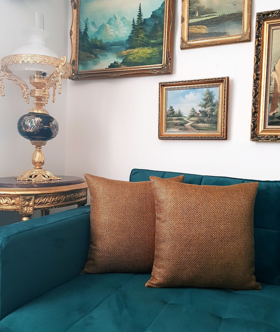 Thumbnail: Decorative Cushion in Rustic Gold Colour