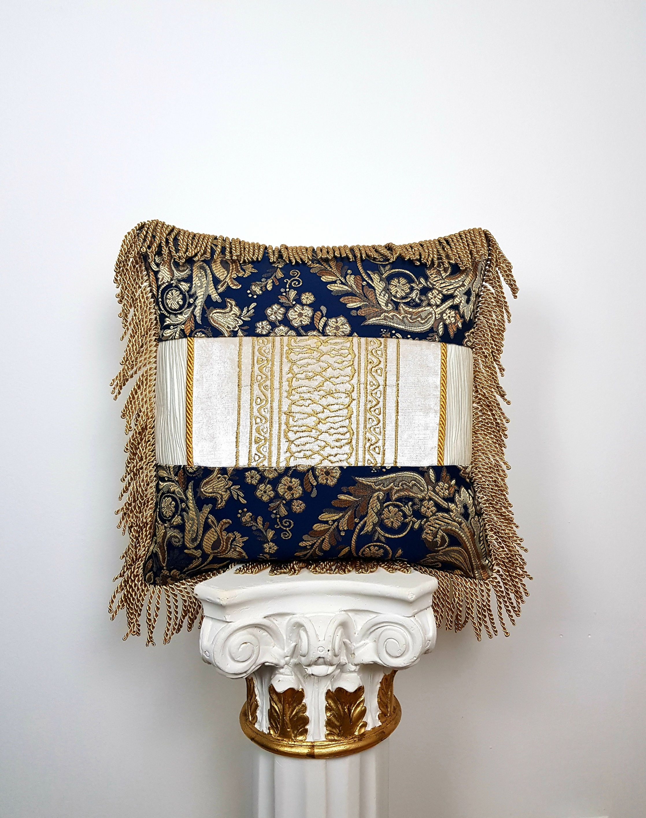 Square Cushion/Patchwork Cushion/Victorian Cushion/Blue Cushion/Livingroom Cushion/Handmade Cushion/Luxury Cushion/Gift