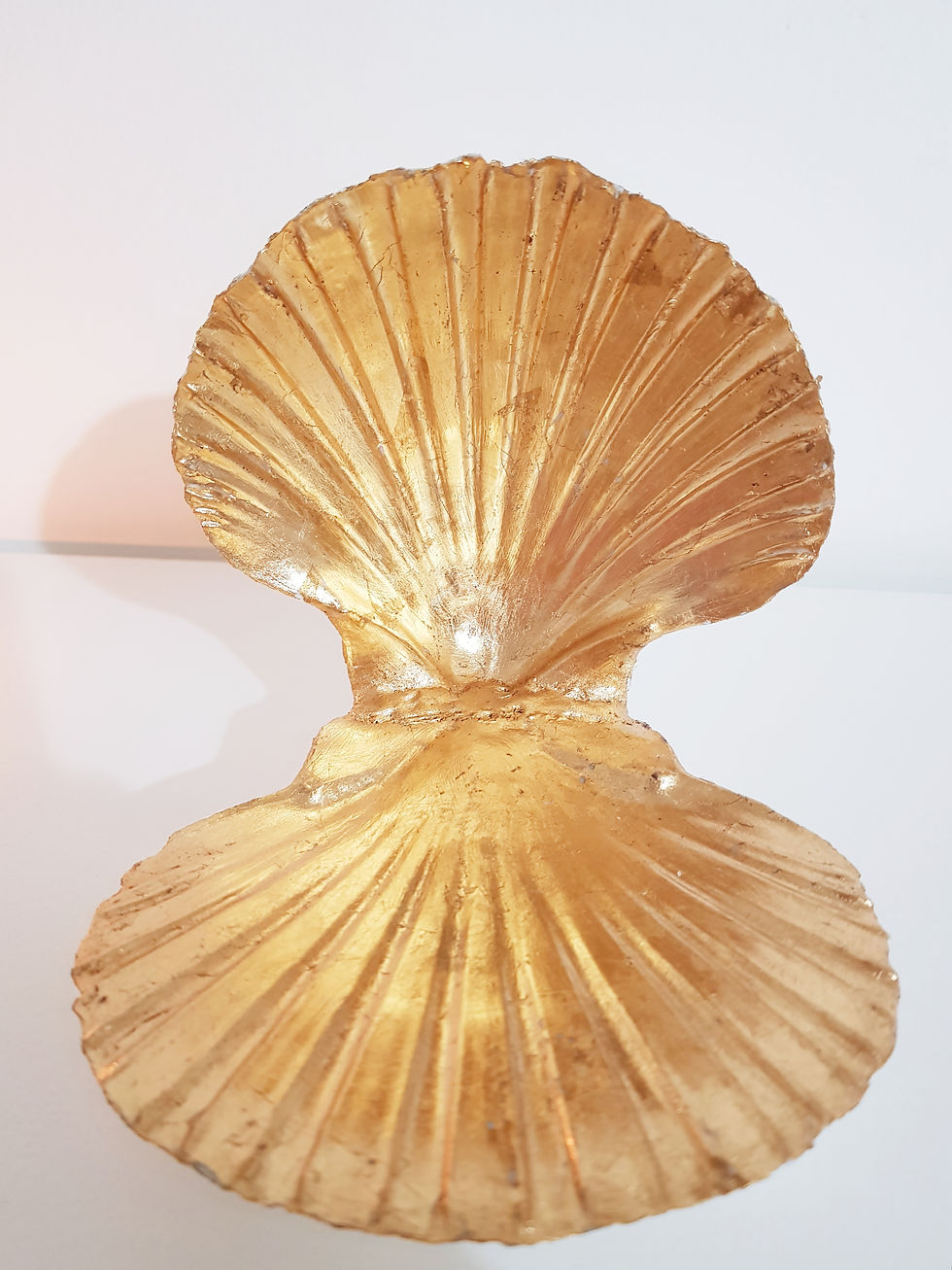 Thumbnail: Gold Leafed Real  Sea Shell Candle Holder