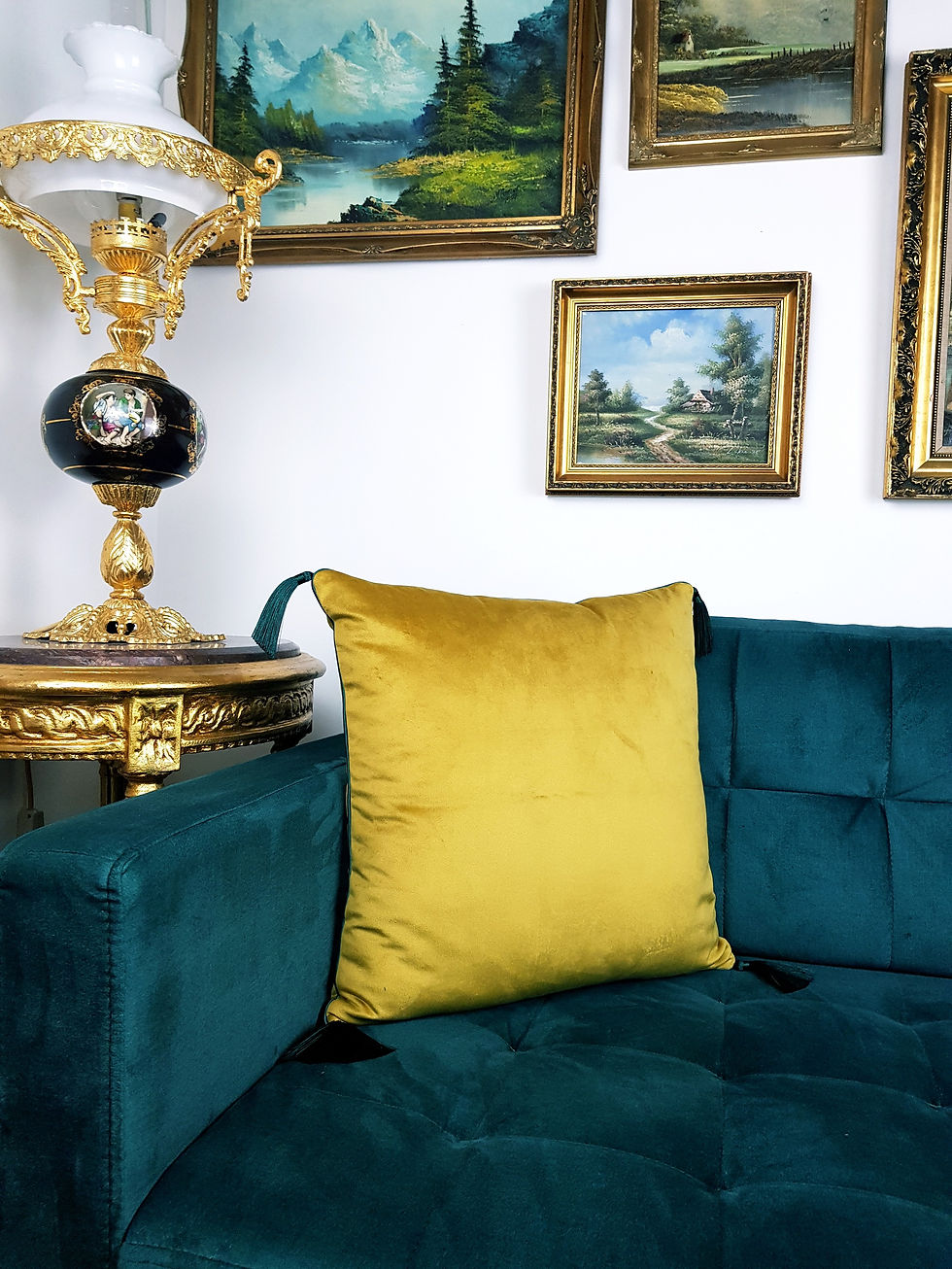 Thumbnail: Square Cushion/Velvet Cushion/Ethnic Cushion/Gold Velvet Cushion/Livingroom Cushion/Handmade Cushion/Patchwork Cushion/Gold