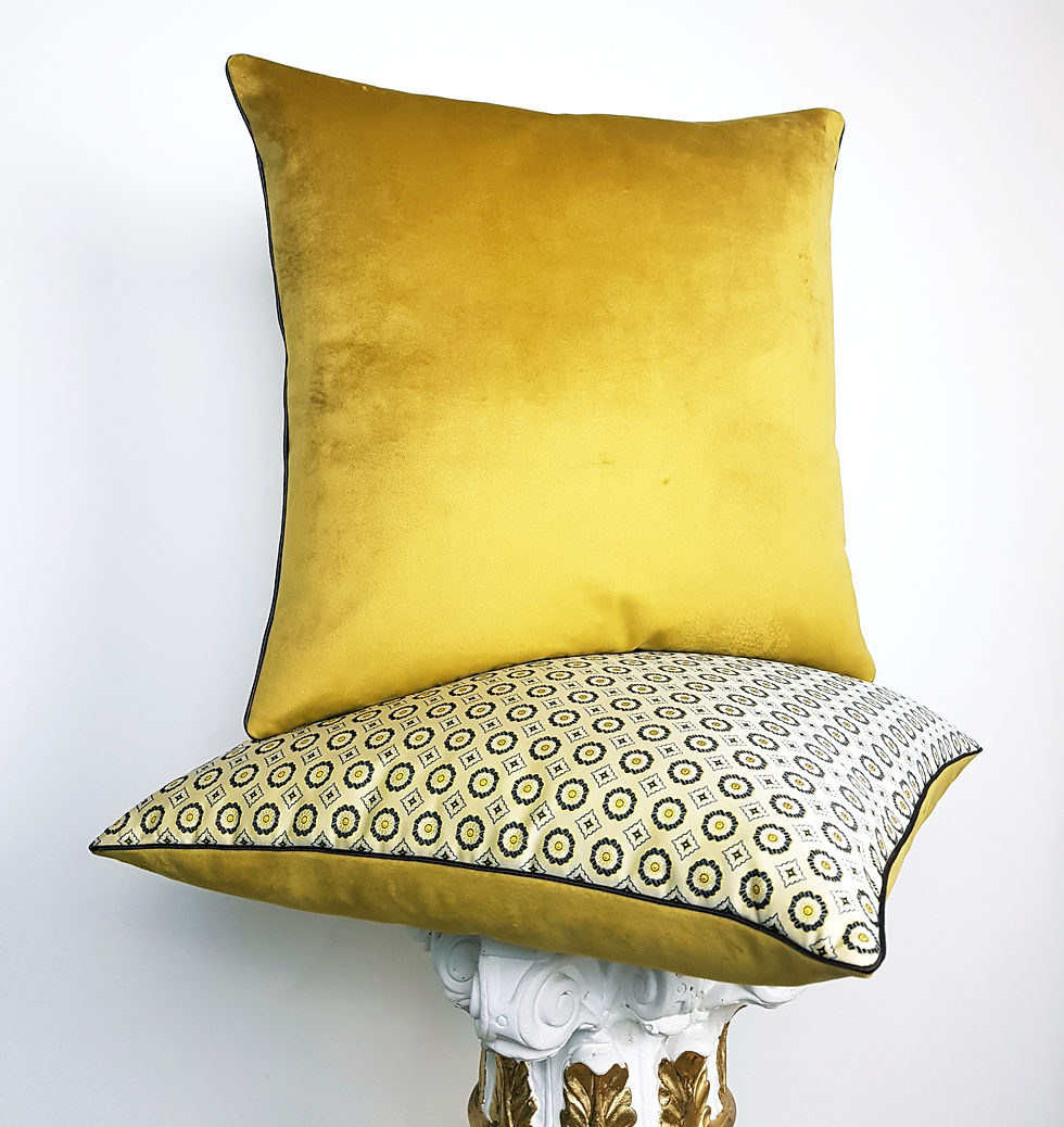 Thumbnail: Silk Cushion/Velvet Cushion/Square Cushion/Gold Velvet Cushion/Handmade Cushion/Art Deco Cushion/Geometrical Cushion