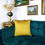 Thumbnail: Square Cushion/Velvet Cushion/Ethnic Cushion/Gold Velvet Cushion/Livingroom Cushion/Handmade Cushion/Patchwork Cushion/Gold