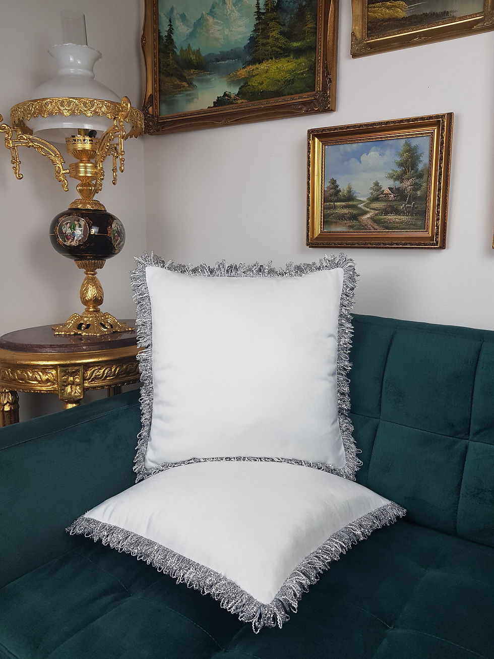 Thumbnail: Square Cushion/Wedding Cushion/Wedding Gift/Velvet Cushion/Luxury Cushion/Handmade Cushion/Silver Cushion/Silver Trimming