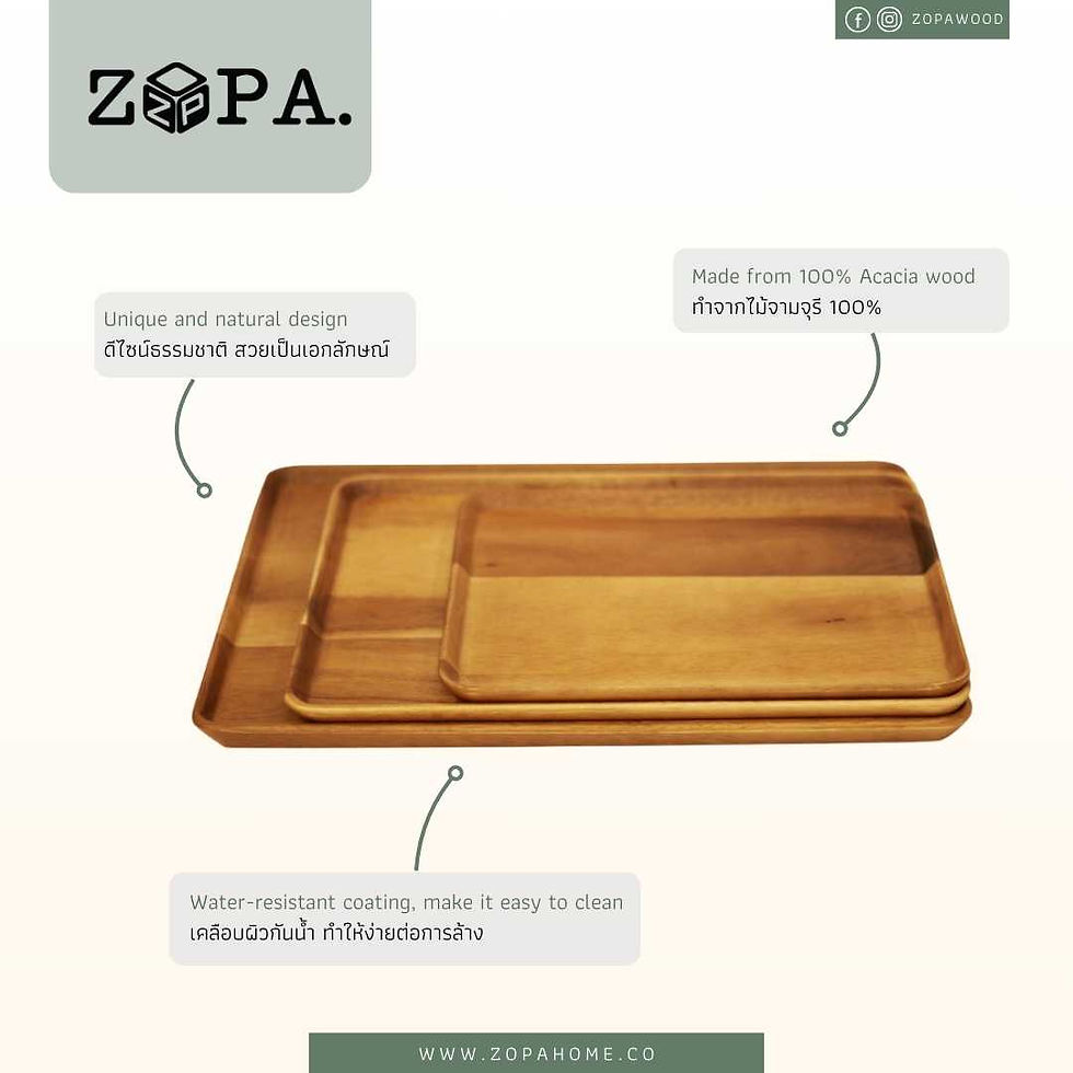 ภาพขนาดย่อ: Rectangle tray S M L