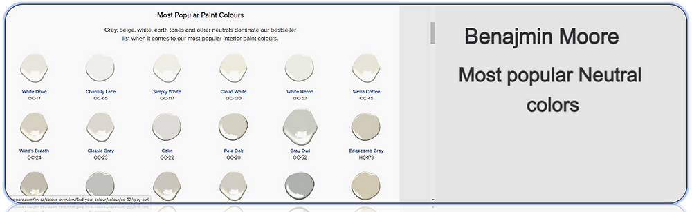 Most popular Neutral paint colors