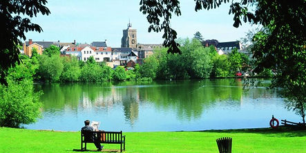 a view over Diss mere in Norfolk
