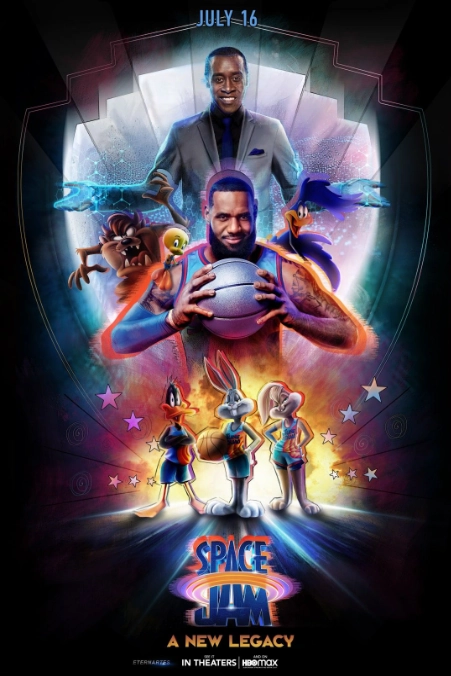 Theatrical movie poster for Space Jam: A New Legacy from Warner Bros. Pictures.