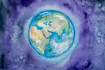 Pretty batik-style painting of planet Earth