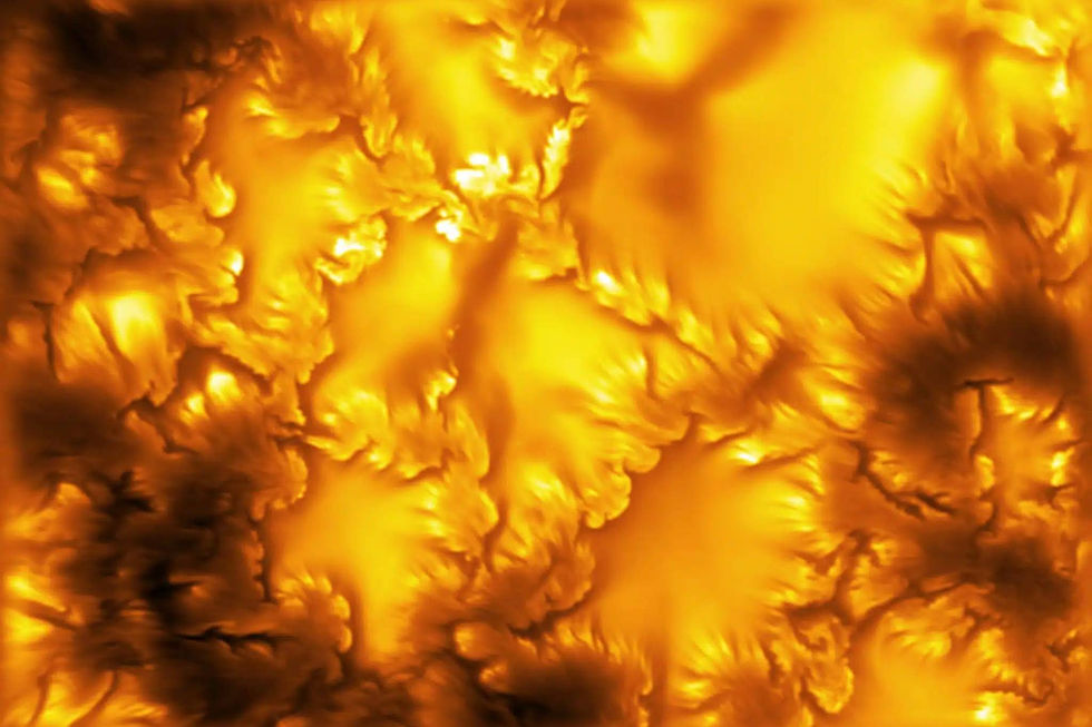 swirling textures and ripples on the sun's surface