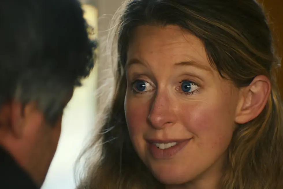 Face shot of Elizabeth Holmes in 'You Can See Everything'