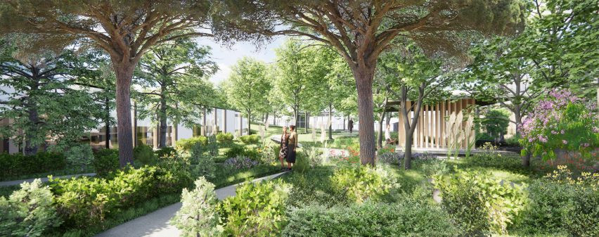 Glorious roof top gardens with lots of trees