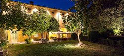Villa Controni Tuscany facade at night
