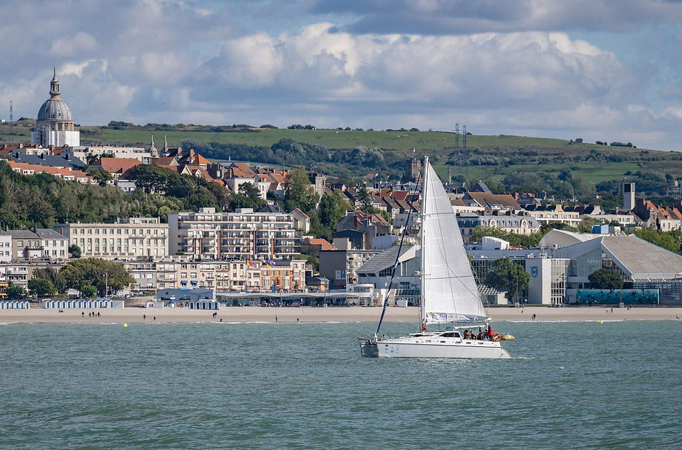 SailLink catamaran crossing the English Channel