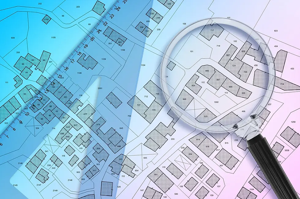 Magnifying glass on an OS planning map