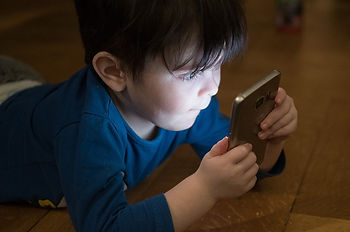 Child using a smartphone