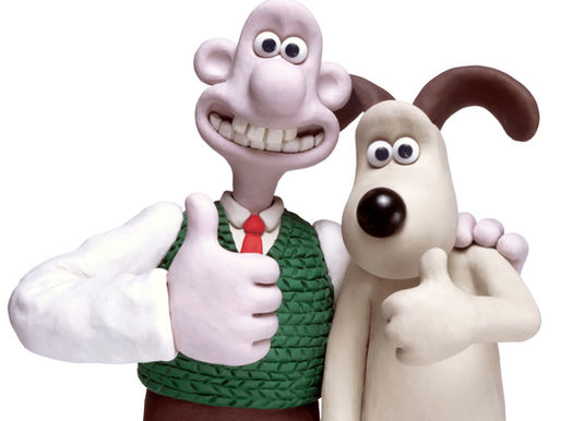 Aardman's claymation stars  Wallace and Gromit doing a thumbs up sign together