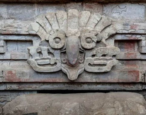 Zapotec stone sculpture of an owl's head