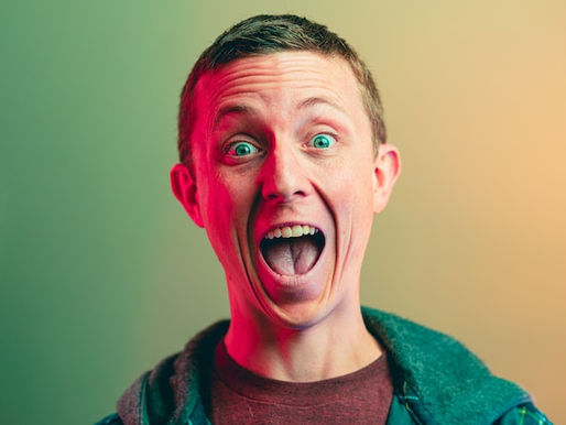 Man's face expressing surprise