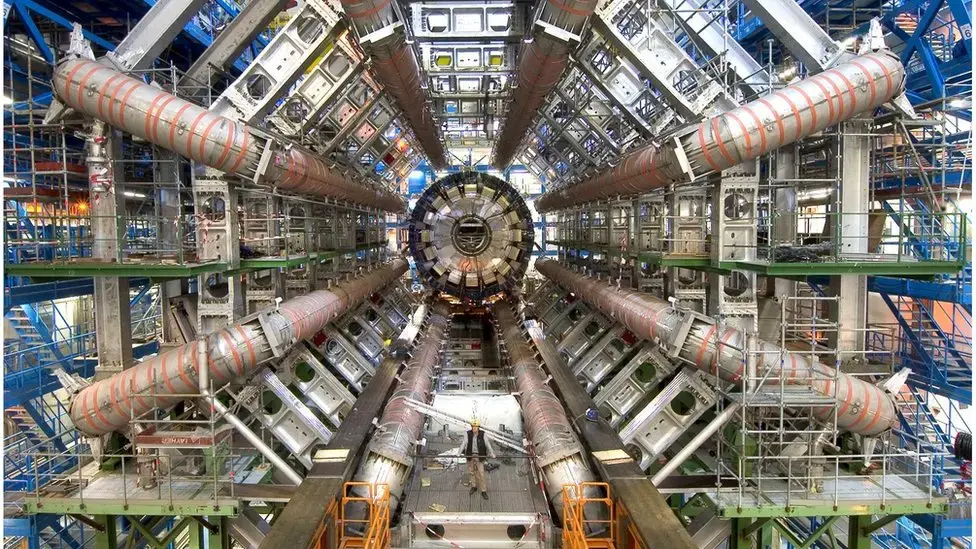 The Large Hadron Collider snaking along its tunnel