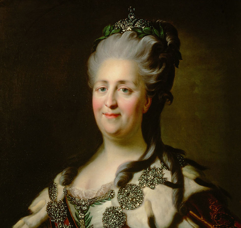 Painting of Catherine the Great wearing a tiara