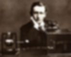Italian engineer Guglielmo Marconi wearing a dark suit