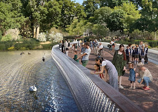 Rendering of people on the new bridge