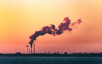 Power plant chimney belching out smoke