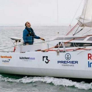 James Ketchell sailing his 40 foot yacht