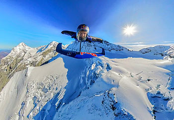 Peter Salzmann flying with wingsuit foil