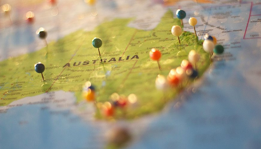 Map of Australia peppered with marker pins