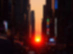 the sun precisely aligned with the street grid in NYC