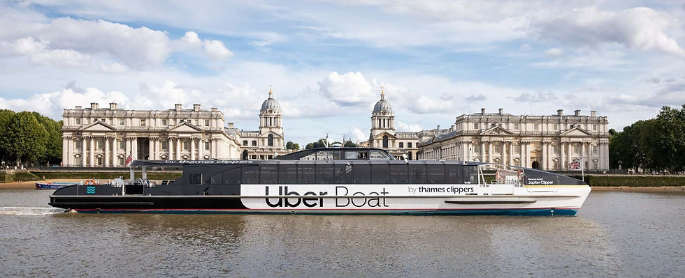 Uber Boat passing Greenwich 