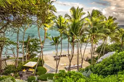 private beach at sunrise house mustique