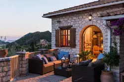 villa petrino lefkada kitchen terrace