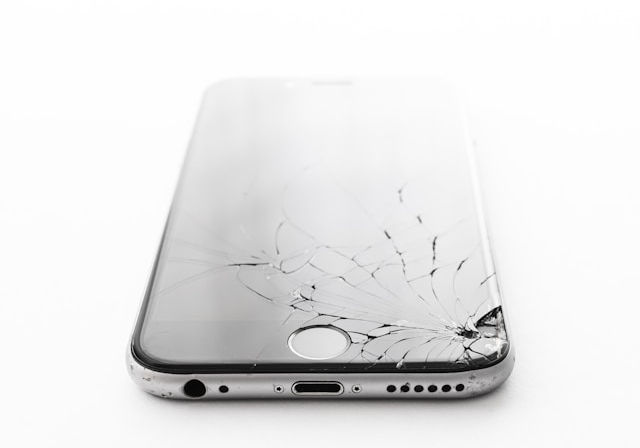 iPhone with a cracked screen
